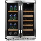 EdgeStar 24 Inch Built-In Wine and Beverage Cooler with French Doors