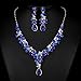 FAYBOX Glamorous Crystal Rhinestone Beading Necklace Earrings Wedding Jewelry Sets