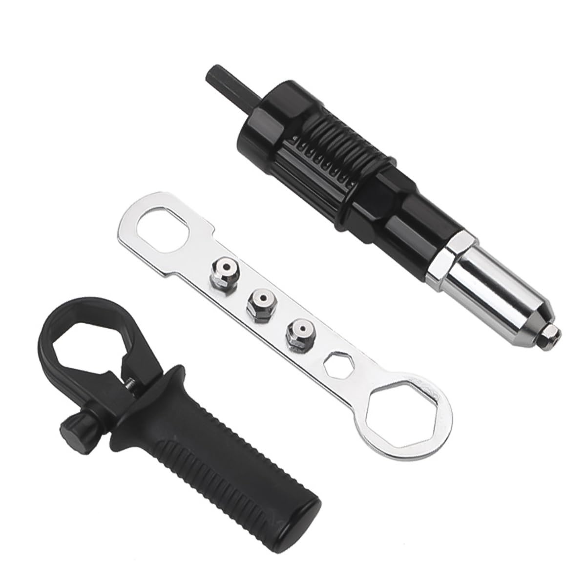 POFET Rivet Gun Adapter for Electric Drill Electric Rivet Nut Gun Riveting Tools for Cordless Drill Electrical Nut Riveting