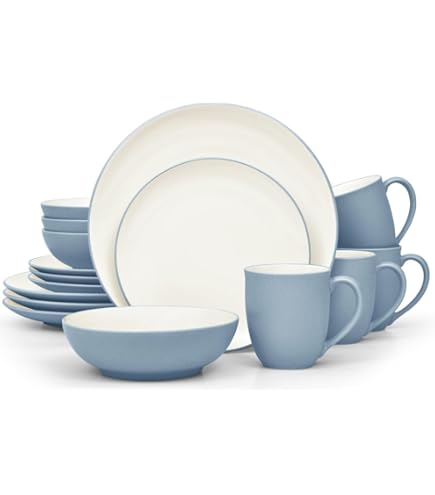 Amazon.com | Noritake Colorwave Blue 16-Piece Coupe Set, Service