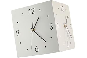 Double Sided Corner Wall Clock with Light for Modern Living Room Bedroom Decor Double Sided Corner Wall Clocks for Living Roo