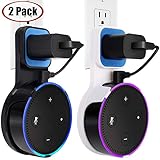 Wall Mount Case Holder Stand for Dot 2nd Generation/Mi AI TOOVREN Space-Saving Hanger for Smart Home Speakers - Short Charging Cable Included (2 Pack)