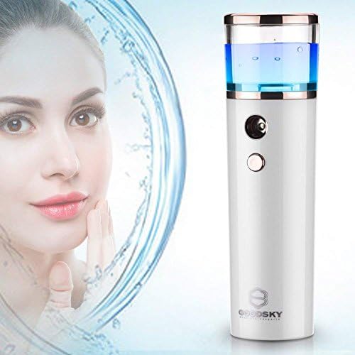 Nano Facial Steamer,Face Cool Mist Sprayer Skin Care Moisturizer Hydrating Water SPA Portable with USB Rechargeable (White)
