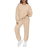 CARCOS Plus Size 2 Piece Outfits for Women Tie Dye Fall Sets for Womens Winter Lounge Set Track Suits Jogger Sets XL-5XL