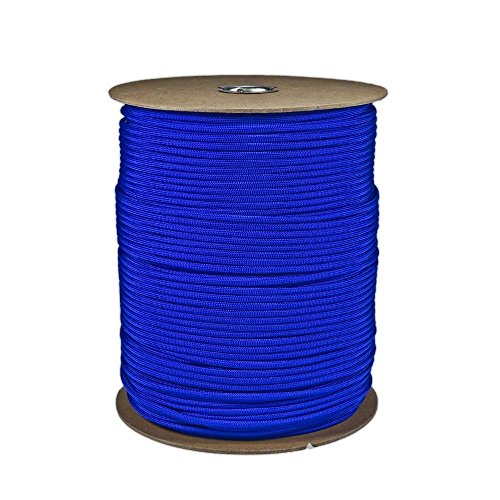SGT KNOTS Paracord 550 Type III 7 Strand - 100% Nylon Core and Shell 550 lb Tensile Strength Utility Parachute Cord for Crafting, Tie-Downs, Camping, Handle Wraps (4mm - 1000 ft - Electric Blue)