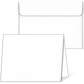 Blank Cards and Envelopes 5x7, 25 Pack White Invitation Cardstock with Self-Seal Thank You Greeting Cards, Print Custom for All Occasions DIY