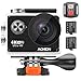 Aokon 4K Action Camera, ARC100 12M Ultra HD Underwater Waterproof WiFi Sports Digital Video Cam with 2.0 LCD 2 Batteries Remote Control 170 Wide Angle Lens and Full Accessories Kits