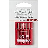 HONEYSEW Pack of 5pcs for Bernina Sewing Machine Fine Fabric Needle 130/705 H SES 0025107108(Fine Fabric Needle 70-90)
