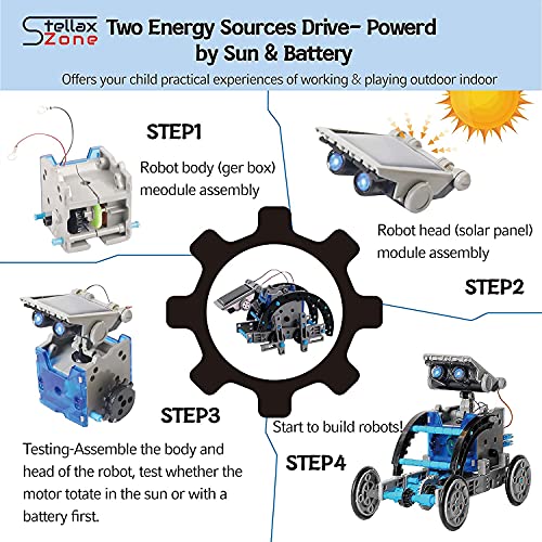 STELLAX ZONE 12 in 1 Solar Robot Kit, Building Robots