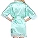 Giova Women's Lace Trim Kimono Robe Bride Bridesmaids Wedding Shower Satin Short Robe