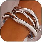 QUMAOJEW Gold Bangle Bracelets for Women Chunky Trendy Hinged Irregular Cuff Wide Bracelet Minimalist Jewelry