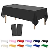 Kopokita 2PCS Black Plastic Tablecloths 54 x 108