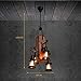 Joypeach 4 Heads Industrial Vintage Retro Round Wooden Metal Painting Color Chandelier Lamp for The Home/Hotel/Garage Decorate Lighting Fixture 110V-120V