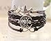 Most Beloved Vintage Style Brown Leather Rope Tree Branches Love Birds Infinity Love Bracelet