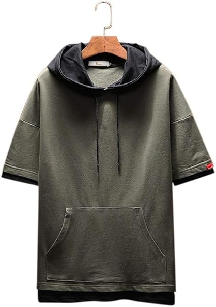 half sleeve t shirt with hood
