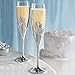 Hortense B. Hewitt Sparkling Love Wedding Champagne Flutes (Set of 2), Silver