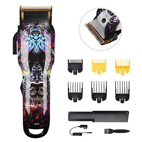 BESTBOMG Cordless Hair Clippers for Men Kids Built-in 2000mAh Professional Barber Supplies Hair Trimmer Hair Cutting Kits Machine Titanium Ceramic Blade with 6 Guide Combs