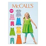 McCall Pattern Company M6947 Children's/Girls' Top, Dresses, Shorts and Leggings, Size CDD