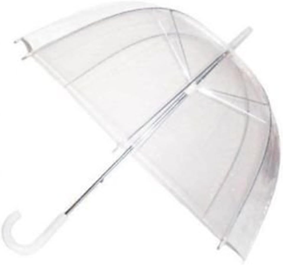 ArdisleClear Dome Large Automatic Wedding Umbrella Bridesmaids Brolly Bridal Party (Transparent)