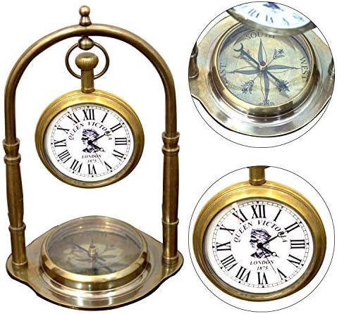 Royal Marine Clocks Nautical Compass Desktop Workplace Desk Ornaments Collectibles Classic Vintage Royal Decor