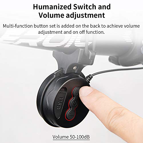 Electric Bike Horn Electronic Bicycle Bell 50100 DB Volume Adjustment