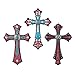 Collections Etc Southwest Turquoise Decorative Wall Crosses - Set of 3
