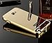Galaxy Note Case, Ranyi [Shockproof] [Fashion] Luxury Mirror Acrylic Back Cover + Metal Aluminum Frame Case for Samsung Galaxy Note 1st Generation I717, N7000, I9220 [gift] (gold)