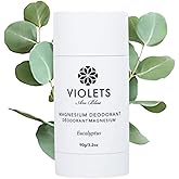 Violets Are Blue Magnesium Deodorant – Award-Winning, Aluminum-Free, Baking Soda-Free – Long-Lasting Natural Deodorant with Coconut Oil – Cream Formula for Women & Men 3.2oz (Eucalyptus)