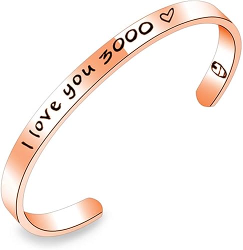 Amazon Sunsh I Love You 3000 カフバングルブレスレット レディース ガールズ インスピレーションを与えるアイアンマン ギフト コミック 映画 インスピレーション ギフトカード アベンジャーズ エンドゲーム アベンジャーズ ファンギフト トニー スターク新学期ギフト