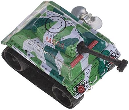 Amazon 2個 ブリキ製 ミニ 戦車タンク ぜんまい玩具 児童 ギフト グリーン ロボット 子ども向けフィギュア おもちゃ