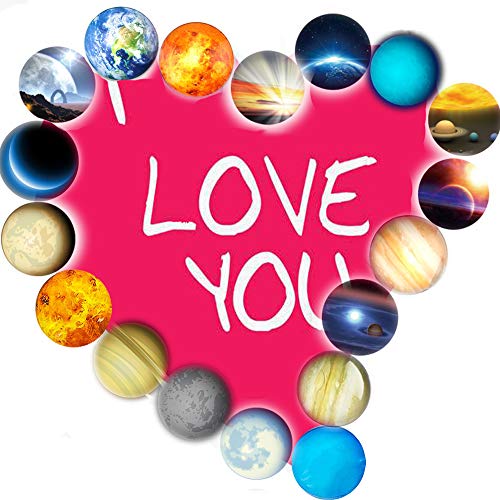 18pcs Refrigerator Magnets,Beautiful Glass Planetary Fridge Magnets,1.18 inches Diameter Round Fridge Stickers,Practical Office Magnets,Calendar Magnet,Whiteboard Magnets,Prefect Decorative