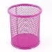 uxcell Metal Office Cylinder Style Mesh Pen Holder Ruler Organizer 9.8cm Height Fuchsia