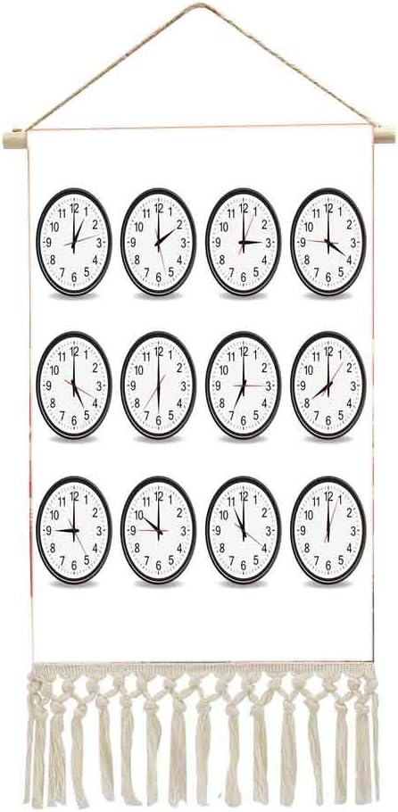 Amazon 風景 掛け軸 和柄 桜 さくら 掛け物 掛けじく 時計の装飾 毎時間を示す数字の時計イラスト時間と分針 多機能 個性 壁アート 装飾画 人気 おしゃれ ブラックホワイト 置き時計 掛け時計 オンライン通販