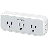 Multi Plug Outlet Extender, TESSAN Surge Protector Wall Plug Splitter with 5 Electrical Outlet Expander, Multiple Plug Adapter for Travel Home Office
