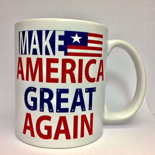 A137 Make America Great Again Coffee Mug, Tea Cup, Donald Trump, us flag, 11 oz ceramic white mug,