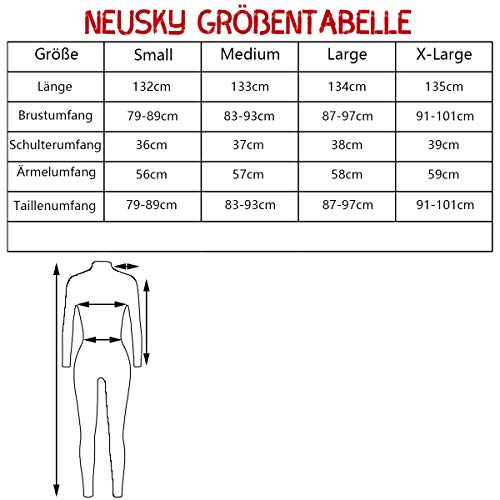 Neusky Lady Skull Skelett Kostüm Perfektes Kostüm für Halloween, Weihnachten , Karneval oder Mottoparties (XL, Bunt) – Bild 6