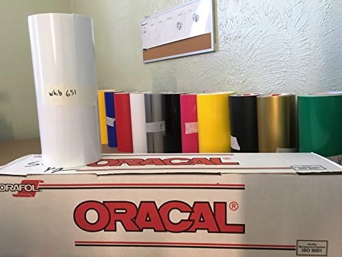 2 white 651 Glossy 12inch x 10ft Roll of Oracal 651 Permanent Adhesive-Backed Vinyl for Craft Cutters, Punches and Vinyl Sign Cutters ...