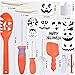 Pumpkin Carving Kit – Stainless Steel Tools with 10 Carving Stencils 2 LED Pumpkin Lights Pumpkin Cutting Supplies Tools Set for kids&adult Stainless Steel Halloween Decoratio Jack-O’-Lantern (39 PCS Luxury Set)