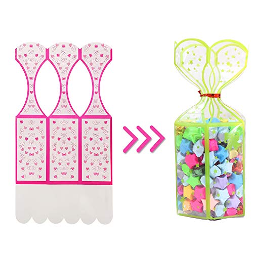 544 Sheets Origami Stars Paper with 2 Plastic Storage Box, 32 Different Designs of Beautiful Starry Sky for DIY Paper Crafts Kids Folding Origami Lucky Star Paper Strips