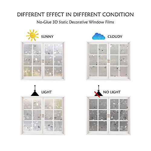 Window Film 3D Ecology Non Toxic Static Decoration For UV Rejection Heat Control Energy Saving Privacy Glass Stickers,35.4x78.7 Inches