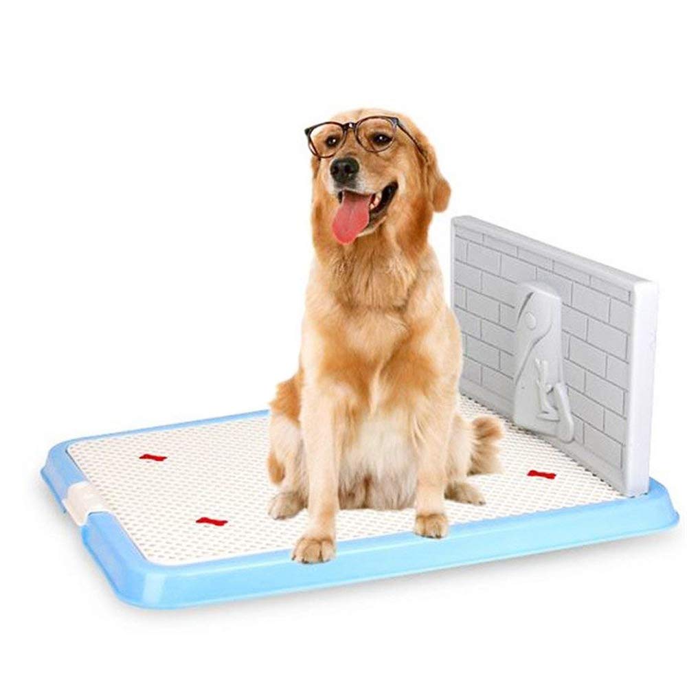 TOOGOO Indoor Pet Dog Puppy Potty Tray with Pee Post Protection Simulation Wall,NoTorn Puppy
