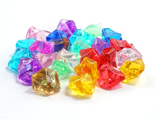 ALL in ONE Acrylic Crystal Ice Rock Cube for DIY Craft Vase Fillers Table Scatter Birthday Event Wedding Decoration (Multicolor)