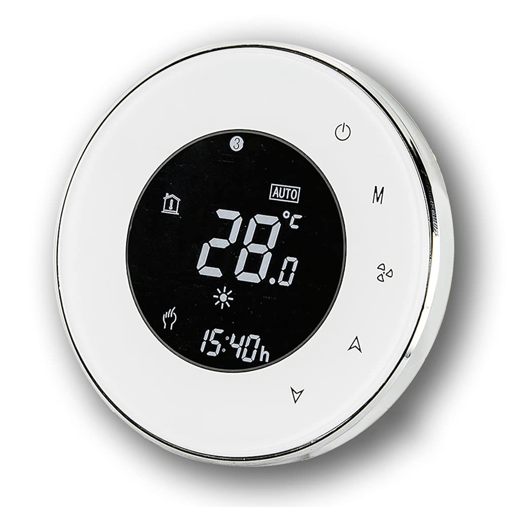 BecaSmart Series 6000 3A LCD Touch Screen Water Heating Intelligent Programming Control Thermostat with WIFI Connection (Water Heating, White(WIFI))