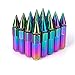 Xprite Neon Chrome Aluminum Mounted 90mm Spike Extended Nut Refit Wheel Lug Nuts/Tire Screw M12x1.5