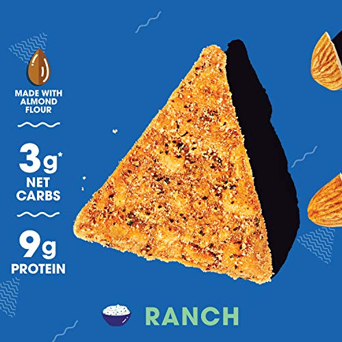 HILO LIFE LOW CARB KETO FRIENDLY TORTILLA CHIP SNACK BAGS, RANCH, 1 OUNCE (PACK OF 12)