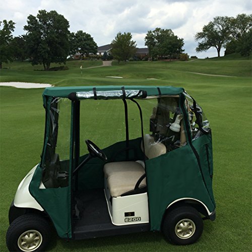 Premium Golf Cart Cover Portable & Drivable 4Sided Tan Golf Cart