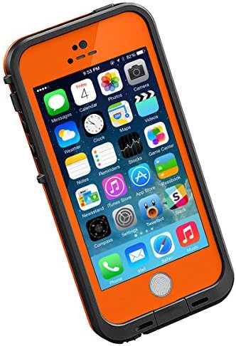 HESGI New Waterproof Dirtproof Snowproof Protection Case Cover for Apple Iphone 5S With Fingerprint Scanner Orange