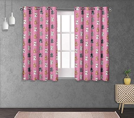 Amazon Com S4sassy Cotton Duck Cute Cat Pink Kids Set Of 2 Panel