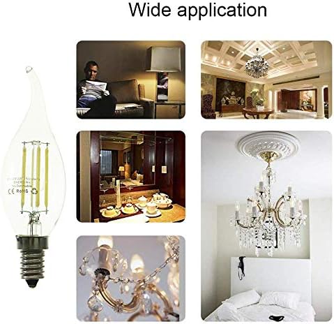 HUAMu E14 LED Light Bulb, LED Candle Bulbs Small Screw, 4W 400lm, 40W Equivalent SES E14 Bulb Halogen - Image 5