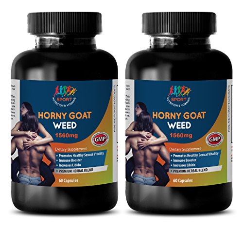 Natural aphrodisiacs for men - HORNY GOAT WEED (Natural Formula) - Horny goat weed complex - 2 Bottles 120 Capsules (Best Aphrodisiac For Men)